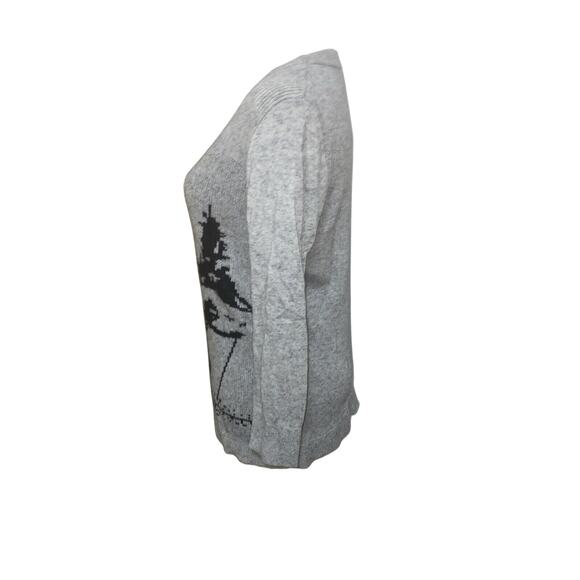 J. CREW Intarsia Ski Scene Sweater Size Small Gray Black - Picture 2 of 5